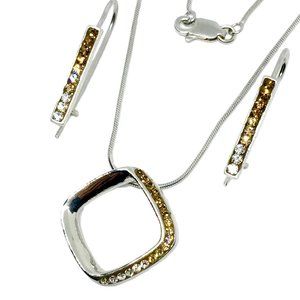 Brunette Ombre ~ Sterling Silver Necklace Earrings